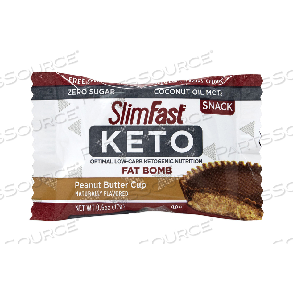 KETO FAT BOMB PEANUT BUTTER CUP, 0.6 OZ BAR, 5 BARS/BOX, 2 BOXES 