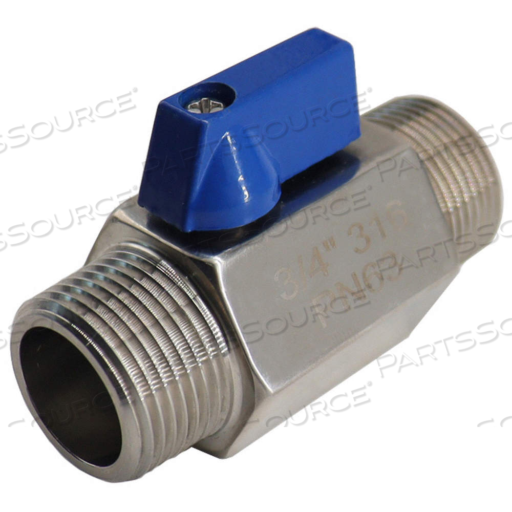 MANUAL TWO-WAY BALL VALVE, 3/4 IN, 316 STAINLESS STEEL, STRAIGHT VALVE BODY, RPTFE by Approved Vendor