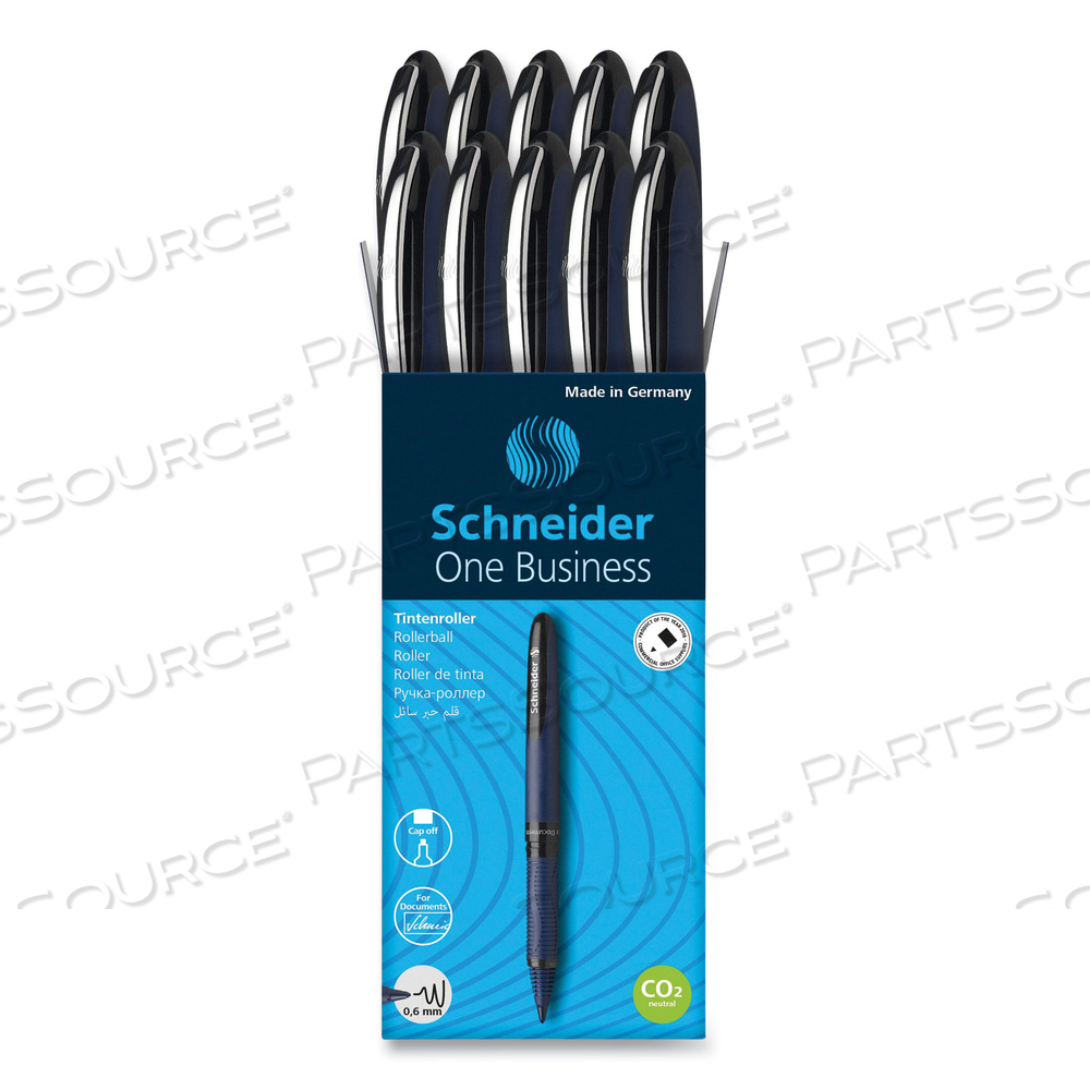 ONE BUSINESS ROLLERBALL PEN, STICK, FINE 0.6 MM, BLACK INK, DARK BLUE/BLACK BARREL by Schneider ONE BUSINESS ROLLERBALL PEN, STICK, FINE 0.6 MM, BLACK INK, DARK BLUE/BLACK BARREL by Schneider