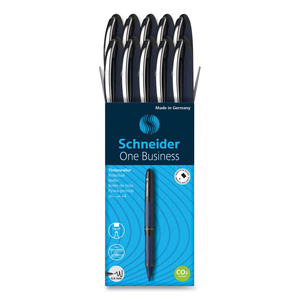 ONE BUSINESS ROLLERBALL PEN, STICK, FINE 0.6 MM, BLACK INK, DARK BLUE/BLACK BARREL, 10/BOX by Schneider