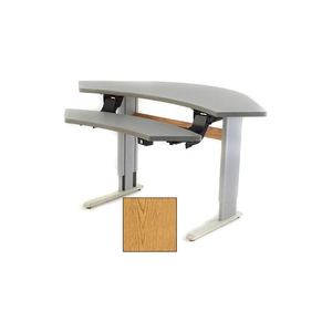 INFINITY POWERED HEIGHT ADJUSTABLE BI-LEVEL CORNER WORKSTATION - OAK by Adas LLC