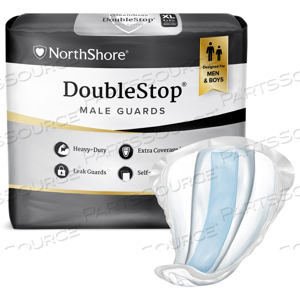 DOUBLESTOP MALE GUARDS, GRAY, LARGE by NorthShore Care Supply