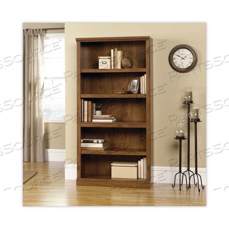 SELECT COLLECTION BOOKCASE, FIVE-SHELF, 35.27W X 13.22D X 69.76H, OILED BROWN by Sauder SELECT COLLECTION BOOKCASE, FIVE-SHELF, 35.27W X 13.22D X 69.76H, OILED BROWN by Sauder