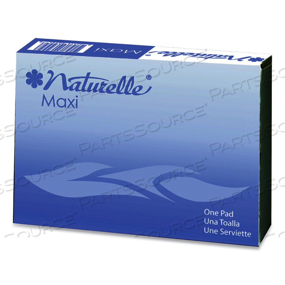 NATURELLE MAXI PADS, #4 FOR VENDING MACHINES, 250 INDIVIDUALLY WRAPPED/CARTON 