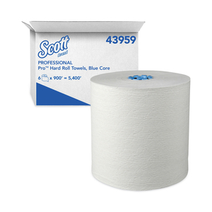 PRO HARD ROLL PAPER TOWELS WITH ABSORBENCY POCKETS, FOR SCOTT PRO DISPENSER, BLUE CORE ONLY, 7.5" X 900 FT, 6 ROLLS/CARTON by Scott