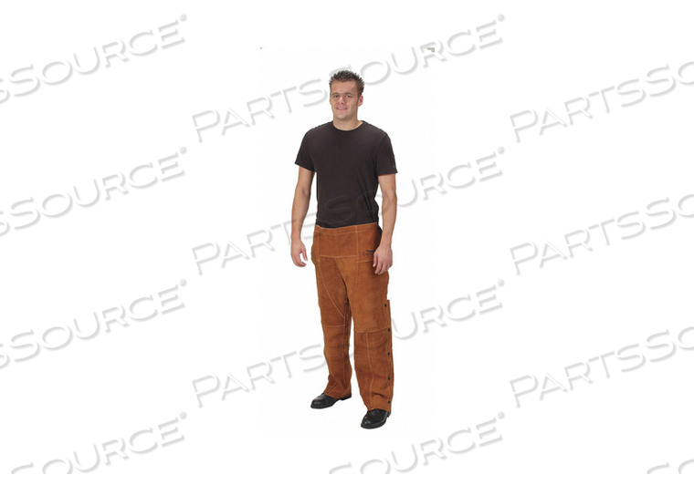 ADJUSTABLE LOCATIONS WAIST, ANKLE CLOSURE SNAPS, COLOR BROWN, HEAT PROTECTION TYPE WELDING, WELDING CHAPS, LEG CLOSURE SNAPS, MATERIAL COWHI by Condor ADJUSTABLE LOCATIONS WAIST, ANKLE CLOSURE SNAPS, COLOR BROWN, HEAT PROTECTION TYPE WELDING, WELDING CHAPS, LEG CLOSURE SNAPS, MATERIAL COWHI by Condor