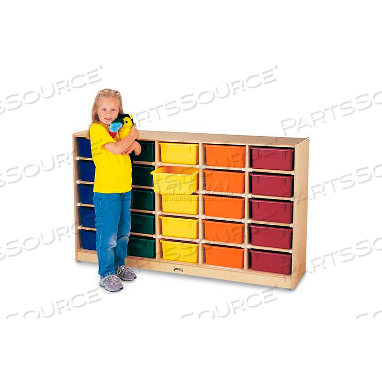 25 TUB MOBILE CUBBIE W/CLEAR TUBS, 60"W X 15"D X 35-1/2"H, BIRCH PLYWOOD by Jonti-Craft Inc