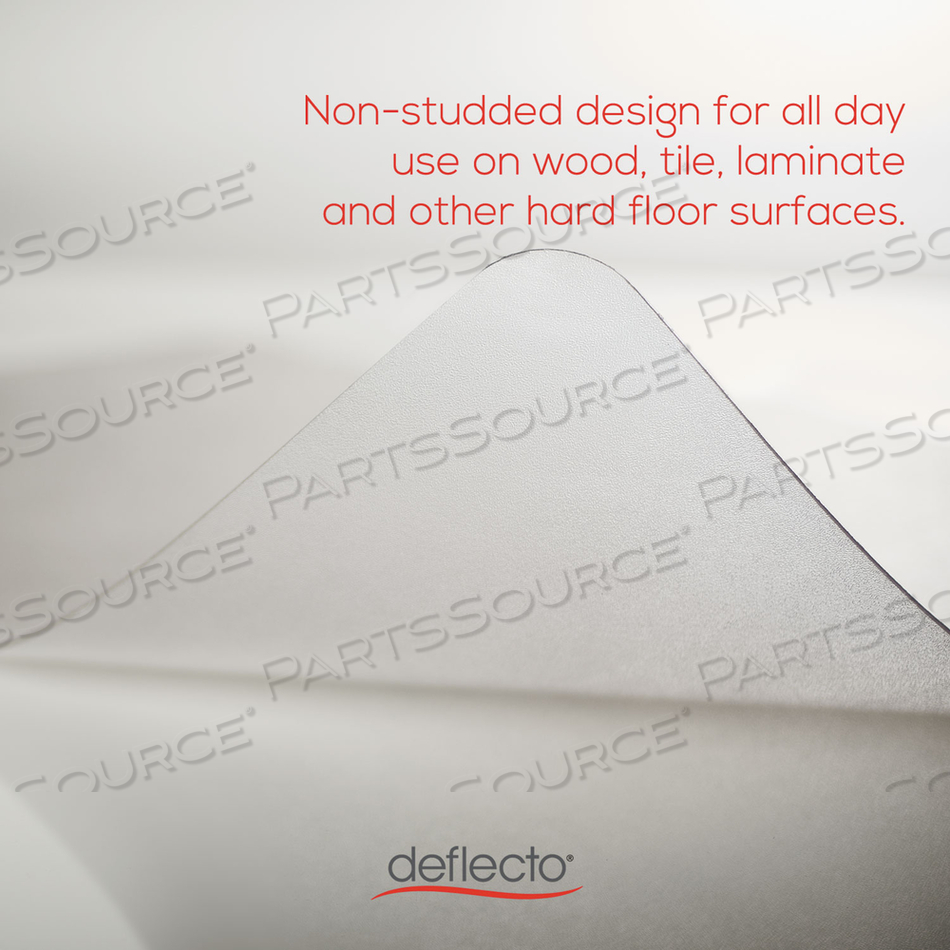 ALL DAY USE CHAIR MAT - HARD FLOORS, 45 X 53, RECTANGLE, CLEAR 