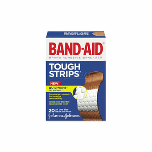 BAND-AID 4408 FLEXIBLE FABRIC ADHESIVE TOUGH STRIP BANDAGES, 1 X 3-1/4, 20/BOX by Johnson & Johnson Consumer