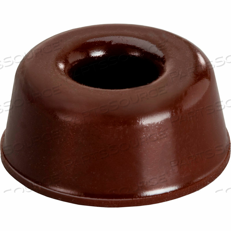 RUBBER DOOR STOPPER AND WALL PROTECTOR - RECESSED - BROWN - 0.400" H X 0.880" W - BS17 - PKG OF 1440 