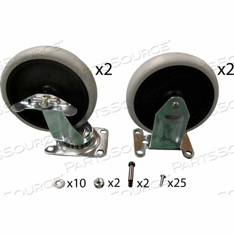 5" CASTER KIT FOR HEAVY DUTY ADAPTABLE CART by Rubbermaid Medical Division 5" CASTER KIT FOR HEAVY DUTY ADAPTABLE CART by Rubbermaid Medical Division
