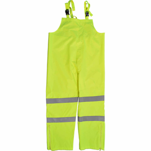 WATERPROOF BIB PANTS, ANSI CLASS E, 300D OXFORD/PU COATING, LIME, 3XL by Petra Roc Inc