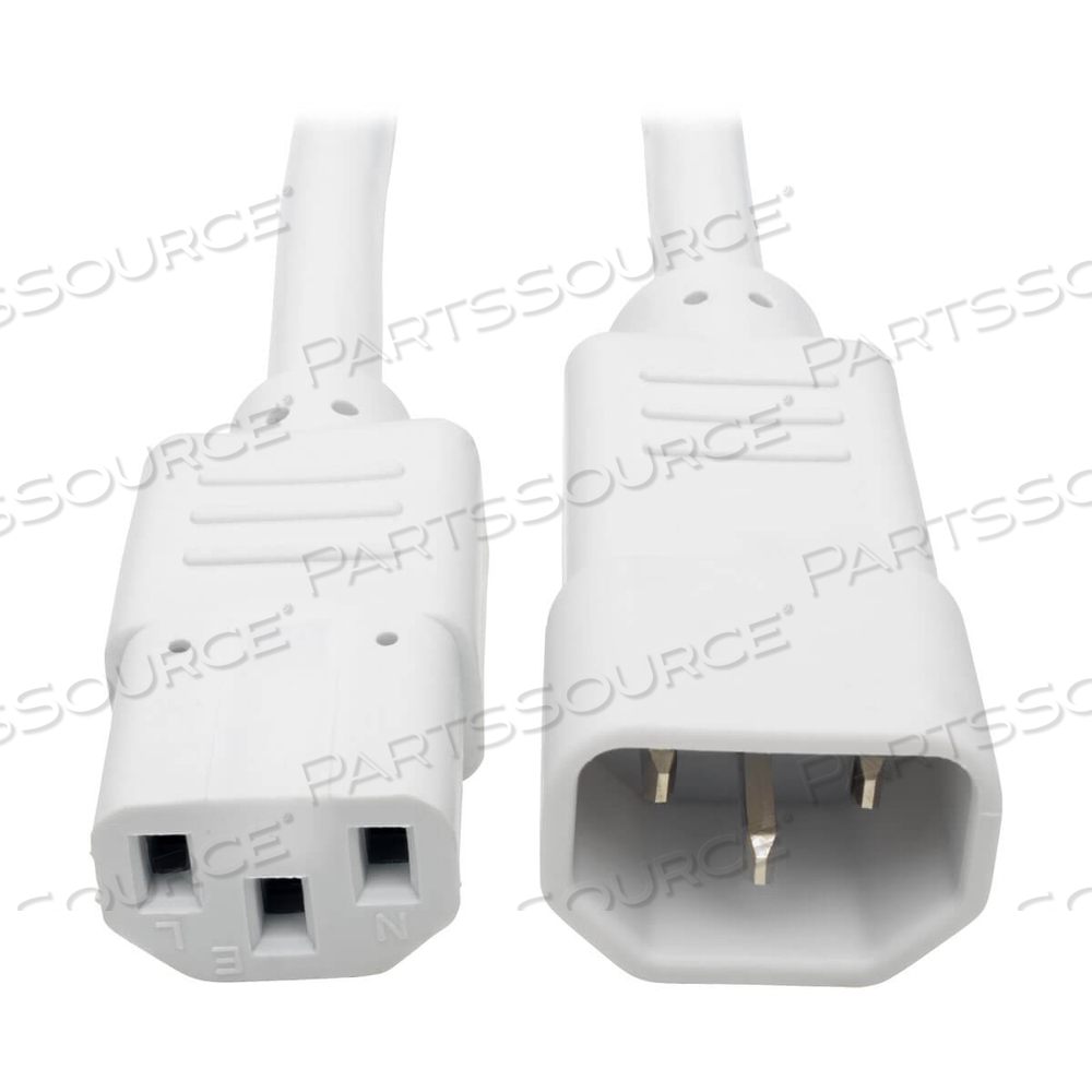 POWER CORD EXTENSION, 6 FT, 10 A, 100 - 250 V, 18 AWG, IEC 320-C14 TO IEC 320-C13, WHITE by Tripp Lite POWER CORD EXTENSION, 6 FT, 10 A, 100 - 250 V, 18 AWG, IEC 320-C14 TO IEC 320-C13, WHITE by Tripp Lite