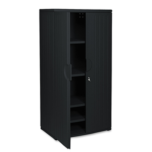 ROUGH N READY STORAGE CABINET, FOUR-SHELF, 36W X 22D X 72H, BLACK by Iceberg Enterprises