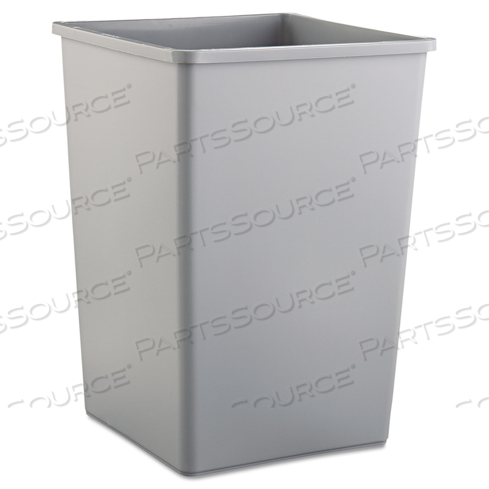 UNTOUCHABLE SQUARE WASTE RECEPTACLE, 35 GAL, PLASTIC, GRAY by Rubbermaid Medical Division