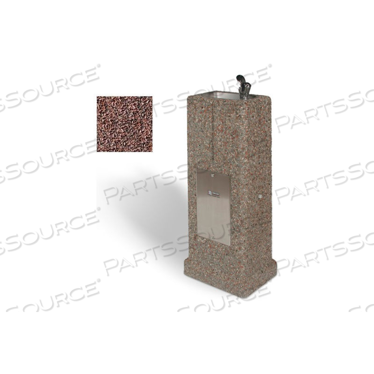 CONCRETE UPRIGHT DRINKING FOUNTAIN - RED QUARTZITE 