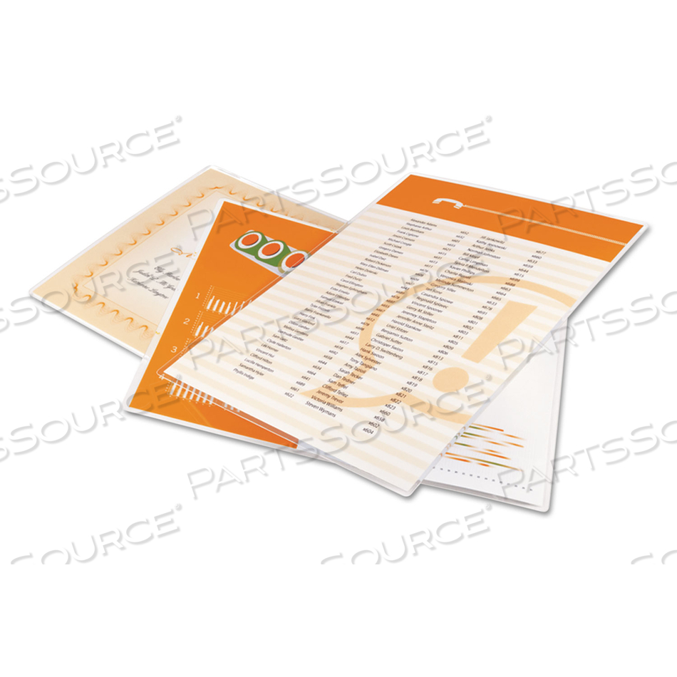 ULTRACLEAR THERMAL LAMINATING POUCHES, 3 MIL, 9" X 11.5", GLOSS CLEAR, 100/PACK by GBC