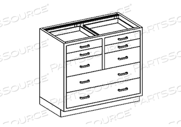 BASE CABINET 35"W X 35 3/4"H X 22"D W/ DRAWERS (4) 1/8-1/2 35" OVER (2) 1/4-1 35" by Blickman BASE CABINET 35"W X 35 3/4"H X 22"D W/ DRAWERS (4) 1/8-1/2 35" OVER (2) 1/4-1 35" by Blickman