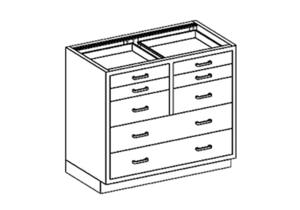 BASE CABINET 35"W X 35 3/4"H X 22"D W/ DRAWERS (4) 1/8-1/2 35" OVER (2) 1/4-1 35" by Blickman BASE CABINET 35"W X 35 3/4"H X 22"D W/ DRAWERS (4) 1/8-1/2 35" OVER (2) 1/4-1 35" by Blickman