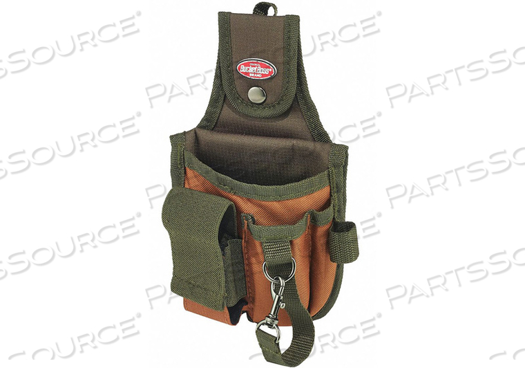 TOOL POUCH BROWN/GREEN 5 POCKETS 10 W by Bucket Boss
