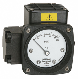 PRESSURE GAUGE 0 TO 20 IN H2O by Mid-West Instrument