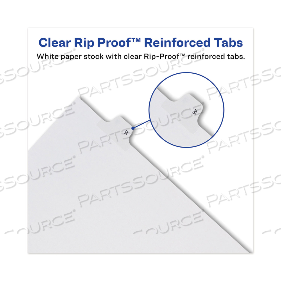 ALLSTATE-STYLE LEGAL SIDE TAB DIVIDERS, 26-TAB, EXHIBIT H, 11 X 8.5, WHITE, 25/PACK 