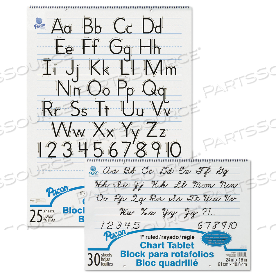 CHART TABLETS, PRESENTATION FORMAT (1.5" RULE), 24 X 32, WHITE, 25 SHEETS by Pacon