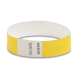 SECURITY WRISTBANDS, SEQUENTIALLY NUMBERED, 10" X 0.75", YELLOW, 100/PACK by Sicurix