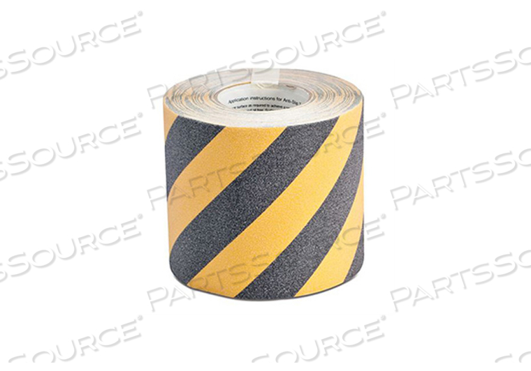 6" X 60FT POLYESTER STRIPE ANTI SKID TAPE - BLACK/YELLOW 