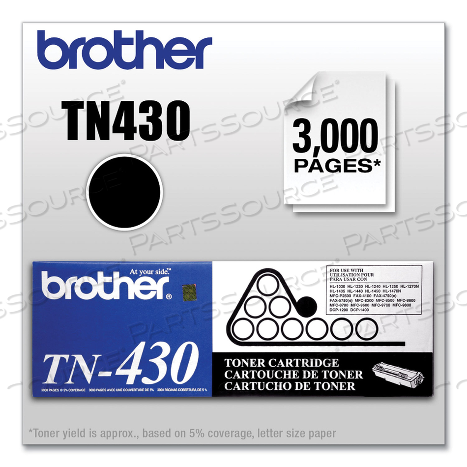 TN430 TONER, 3,000 PAGE-YIELD, BLACK by Brother