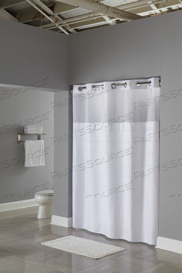 SHOWER CURTAIN WHITE 77 IN L 71 IN W by Hookless SHOWER CURTAIN WHITE 77 IN L 71 IN W by Hookless