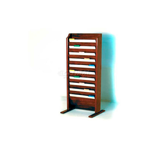 FREE-STANDING 10 POCKET LEGAL SIZE FILE HOLDER, MAHOGANY by Wooden Mallet