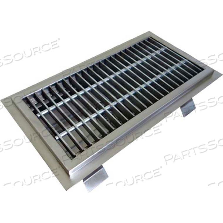 ANTI-SPLASH FLOOR TROUGH WITH STAINLESS STEEL GRATING & 1 CENTER DRAIN 