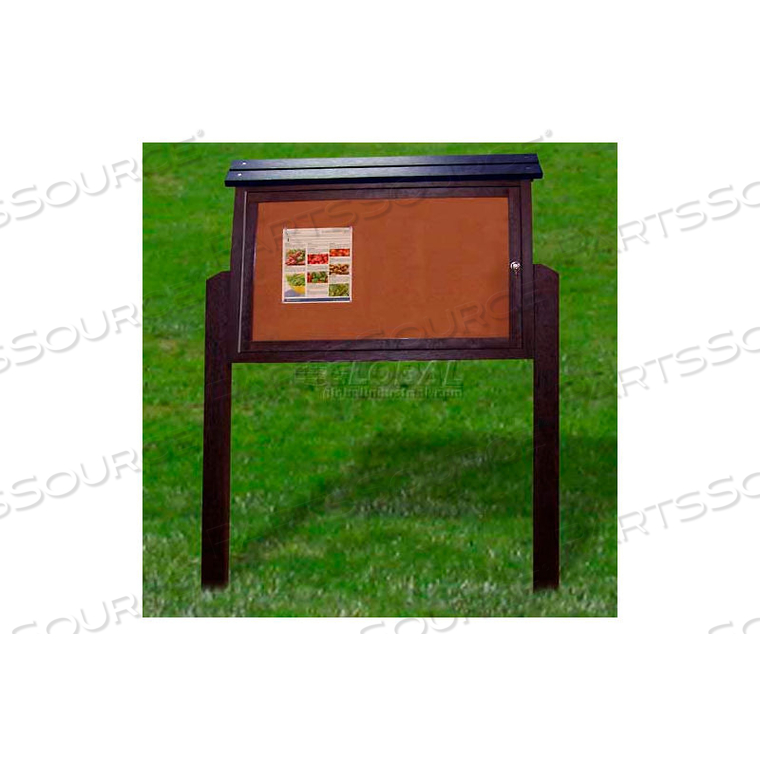 MEDIUM MESSAGE CENTER - 1 SIDED/2 POSTS, GREEN, 40"W X 30"H 