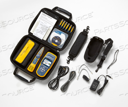 ETHERNET NETWORK TEST KIT, 32 TO 113 DEG F, 9 TO 264 VAC, 15 VDC, 1.2 A, 48 TO 62 HZ, 3 W, 3.5 X 7.8 X 1.9 IN by Fluke Electronics Corp (Industrial Div.)