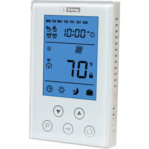 LINE VOLTAGE PROGRAMMABLE THERMOSTAT DOUBLE-POLE HEAT ONLY 120/208/240V 15A by King Electric Mfg