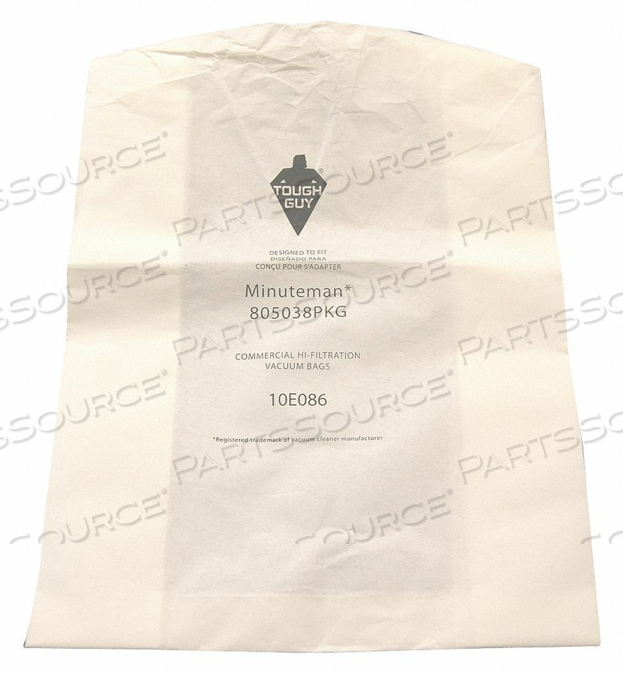 VACUUM BAG, FOR VACUUM TYPE CRITICAL AREA VACUUM, FITS VACUUM BRAND MINUTEMAN, FITS VACUUM MODELS C80115-01, C80215-01, C80355-04, C80355-05 by Tough Guy VACUUM BAG, FOR VACUUM TYPE CRITICAL AREA VACUUM, FITS VACUUM BRAND MINUTEMAN, FITS VACUUM MODELS C80115-01, C80215-01, C80355-04, C80355-05 by Tough Guy