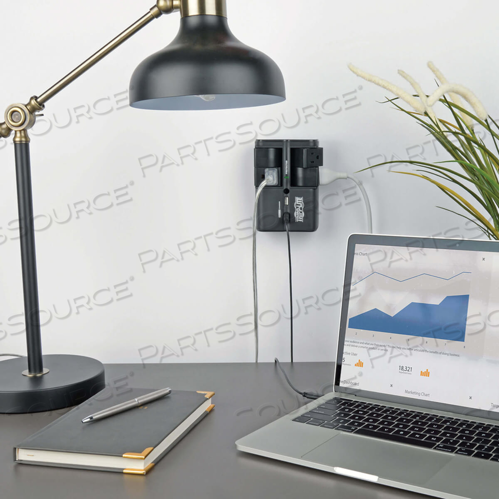 SURGE 4 OUTLET 3.4A USB CHARGER TABLET SMARTPHONE IPAD IPHONE by Tripp Lite SURGE 4 OUTLET 3.4A USB CHARGER TABLET SMARTPHONE IPAD IPHONE by Tripp Lite