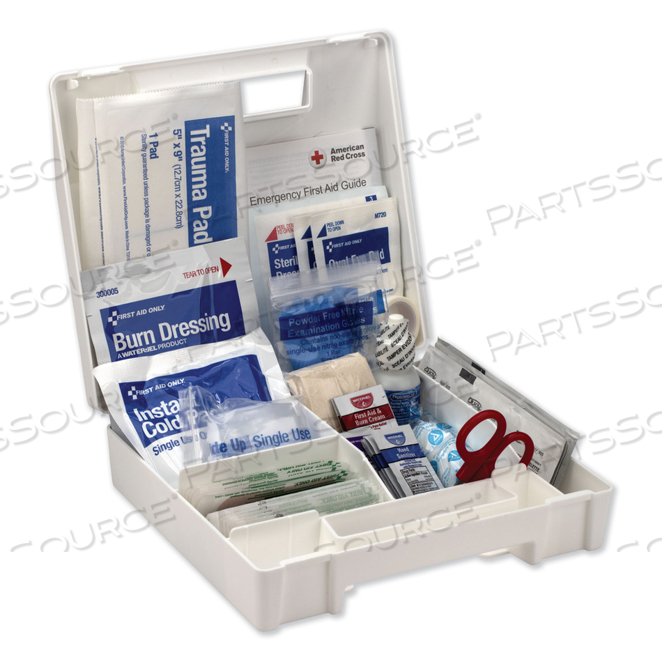 FIRST AID KIT, 25 PERSON, ANSI COMPLIANT, CLASS A, PLASTIC CASE by First Aid Only FIRST AID KIT, 25 PERSON, ANSI COMPLIANT, CLASS A, PLASTIC CASE by First Aid Only