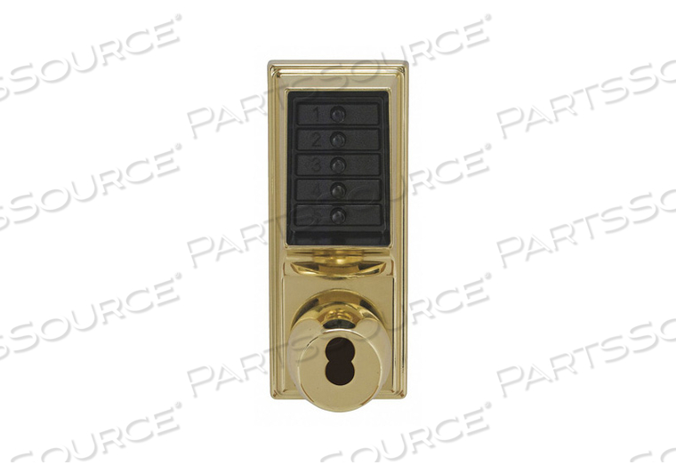 PUSH BUTTON LOCKSET BRIGHT BRASS KNOB by Kaba