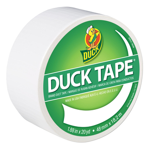 COLORED DUCT TAPE, 3" CORE, 1.88" X 20 YDS, WHITE by Duck