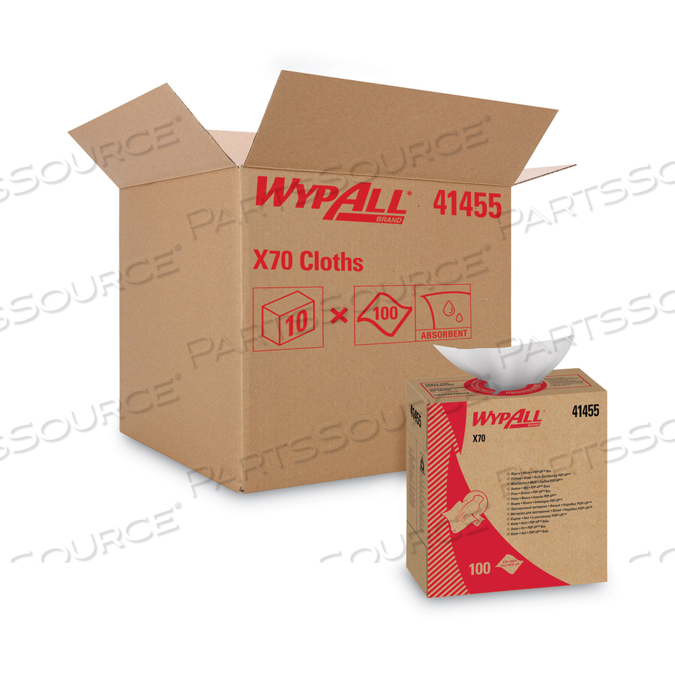 X70 CLOTHS, POP-UP BOX, 9.13 X 16.8, WHITE by WypAll