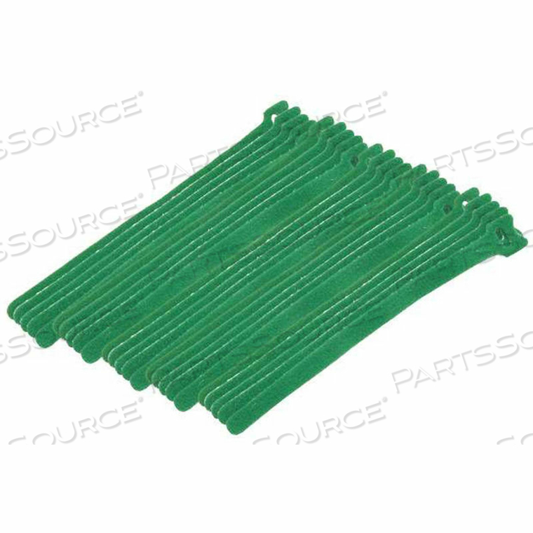 CABLE TIE, HOOK TAPE, 8"L X 1/2"W, GREEN, 25/PK by Eclipse Enterprises, Inc.
