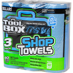 TOOLBOX Z400 BLUE SHOP TOWEL- 3-PACK, 60 SHEETS/ROLL, 8 (3-PACKS)/CASE by Sellars Retail Dist Co