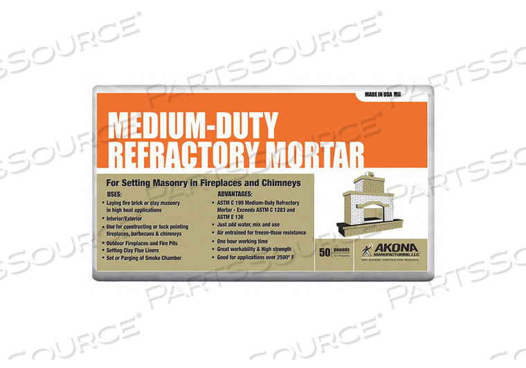 REFRACTORY MORTAR 50 LB CONTAINER GRAY by Akona REFRACTORY MORTAR 50 LB CONTAINER GRAY by Akona