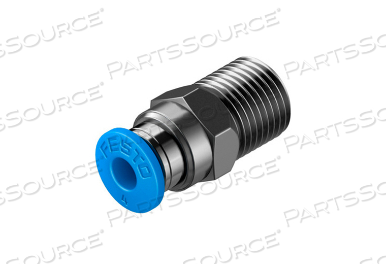 PNEUMATIC FITTING, R1/8 IN, MALE, BRASS HOUSING, POLYOXYMETHYLENE RING, NITRILE RUBBER TUBE SEAL, NICKEL PLATED, 4 MM OD PNEUMATIC TUBING, 3 by STERIS Corporation