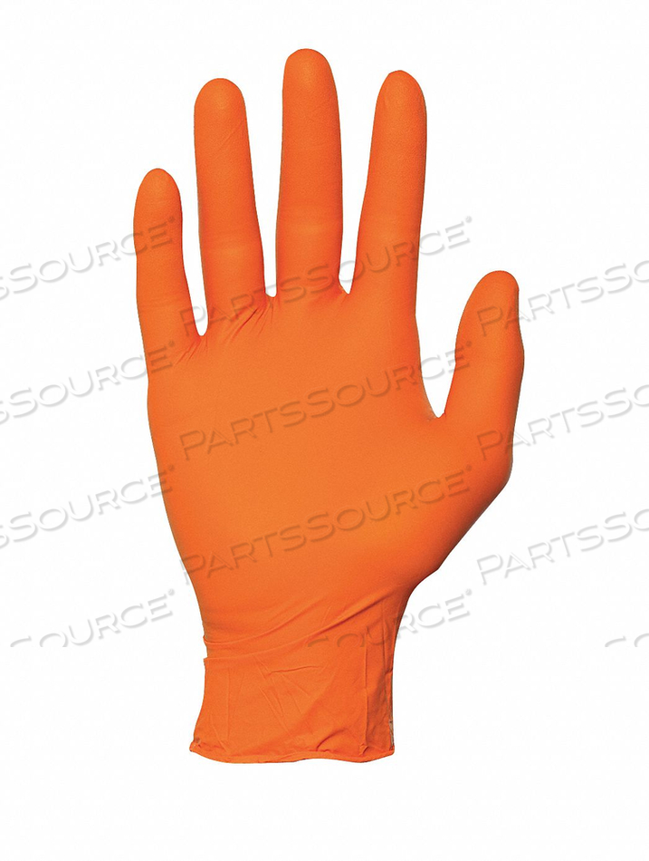 GLOVES, D1818 DISPOSABLE, NITRILE, ORANGE, 100 PACK, LARGE (9) by Microflex