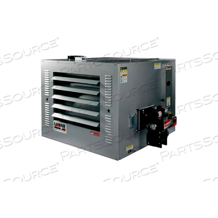 WASTE OIL HEATER, 300000 BTU WITH 80 GALLON TANK, WALL CHIMNEY KIT 