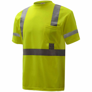 5007, CLASS 3, HI-VIZ MOISTURE WICKING BIRDSEYE SHORT SLEEVE T-SHIRT, LIME, 4XL by GSS Safety LLC