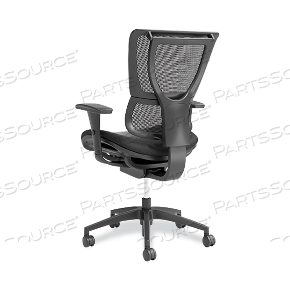 FLEXFIT 1500TF MESH BACK FABRIC TASK CHAIR, SUPPORTS UP TO 300 LBS, 17.32" TO 20.87" SEAT HEIGHT, BLACK SEAT/BACK, BLACK BASE 